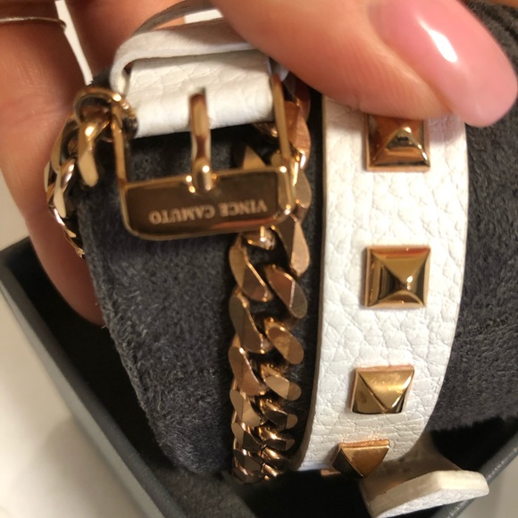 Rose gold and white Vince Camuto wrap watch main image 4